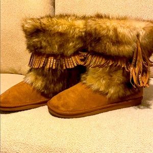 Boots brow & tan fur